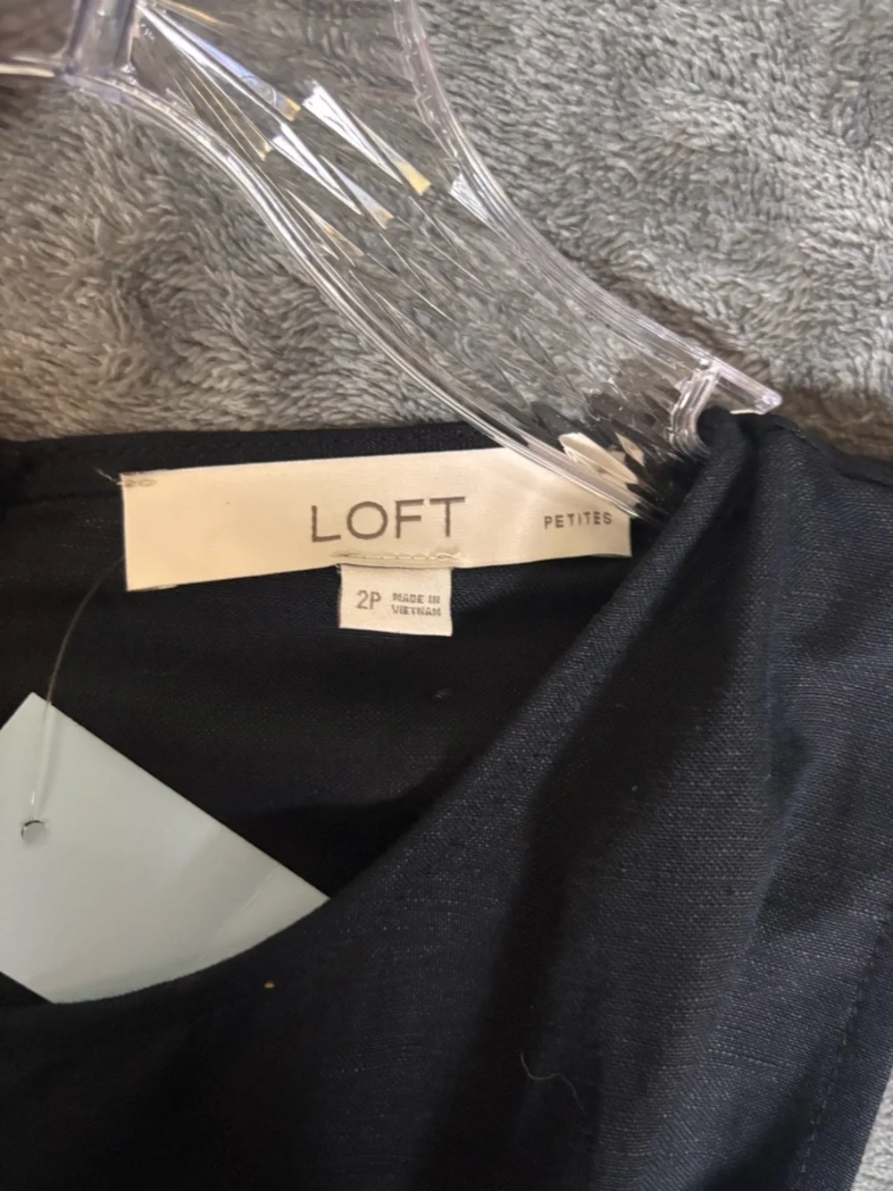 LOFT Linen‎ Belted Wide Leg Jumpsuit Black Women’s Size 2 Petite